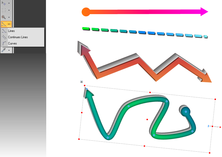 2D & 3D Vectorial lines & curves